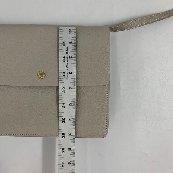 Isaac Mizrahi Women's Nolita Pebble Leather Accordion Bag Crossbody in Soft Gray - Picture 16 of 16